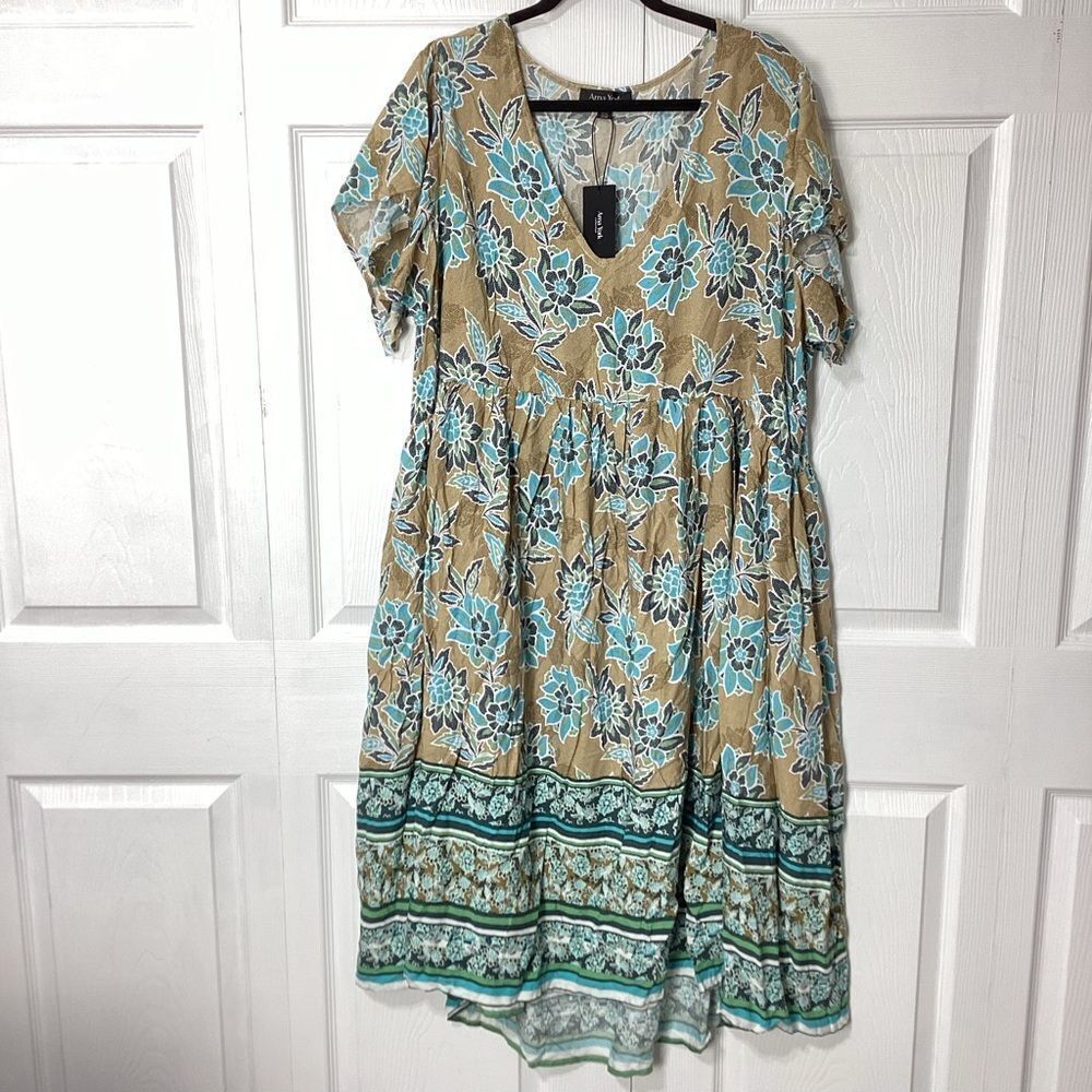 Arna York Collection Floral Dress Siera MIDI Plus Size 22/24 NWT